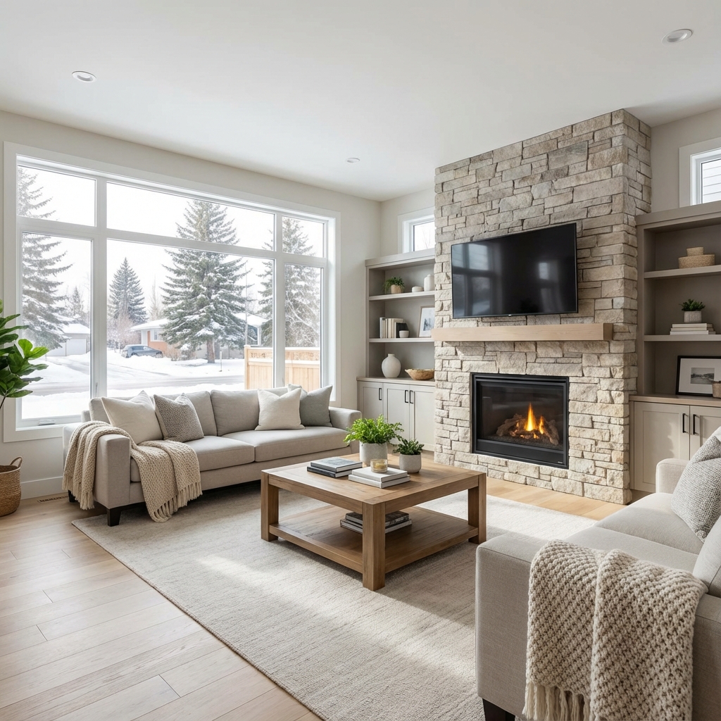 Clean modern living space